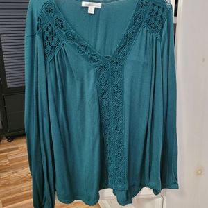 Lace trim blouse